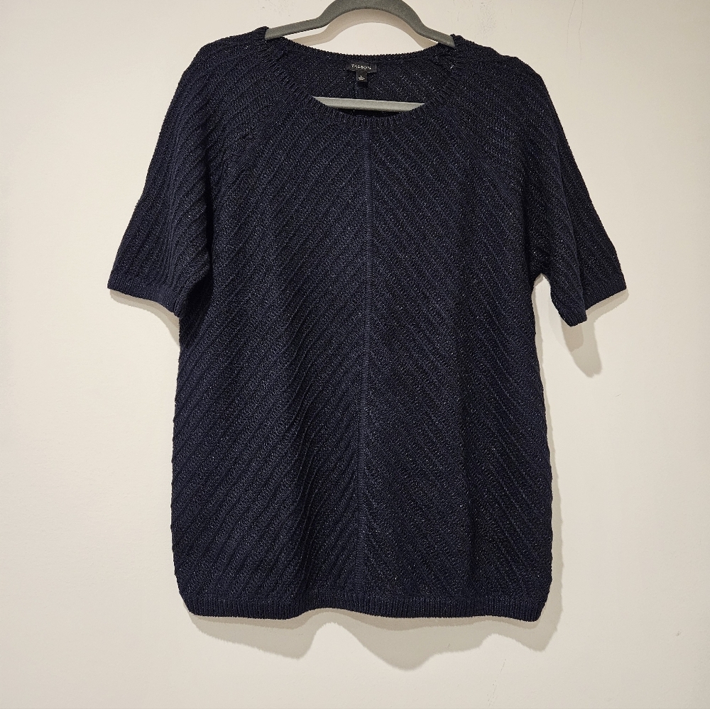 Talbots Dark Blue Knit Top, Size Large